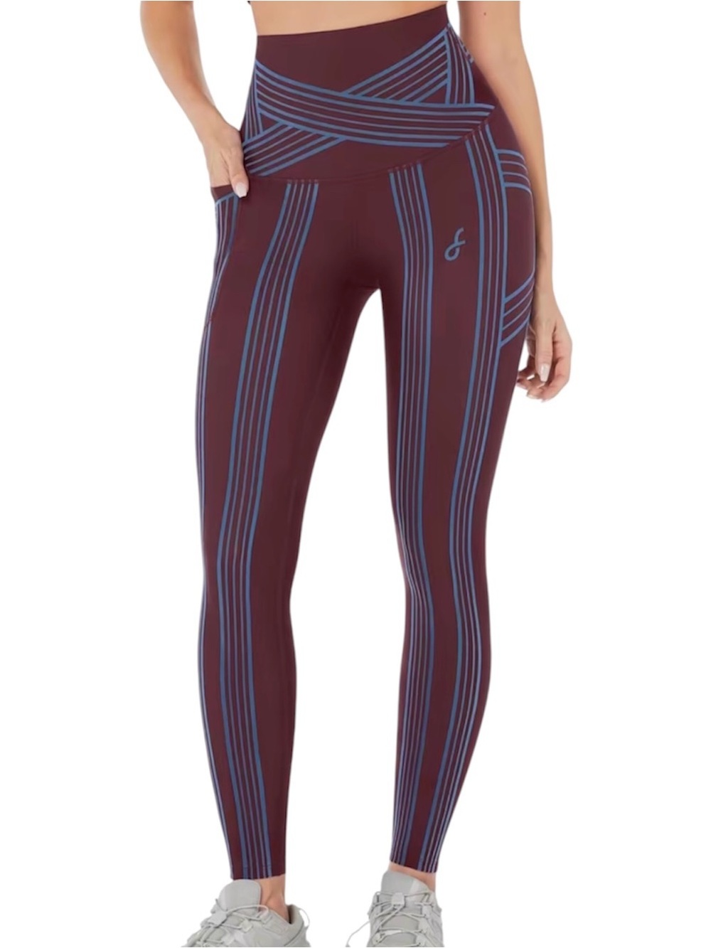 Fanka Burgundy Striped Leggings with Side Pocket